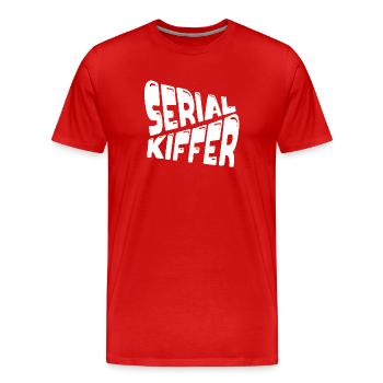 Serial kiffer - T-shirt bio Premium Homme - rouge - Devant - Damien (186cm)