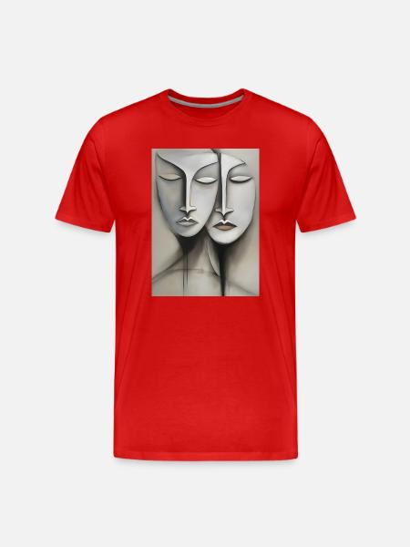 Faces, faces - Men's Premium Organic T-Shirt - red