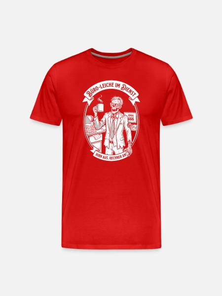 Büro-Leiche im Dienst - Männer Premium Bio T-Shirt - Rot