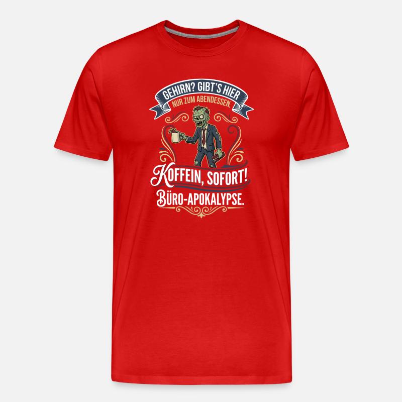 Kaffeezombie Büro-Apokalypse - Männer Premium Bio T-Shirt - Rot