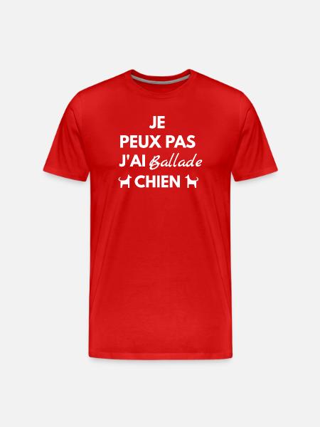 I can't I have Ballade Chien - Men's Premium Organic T-Shirt - red