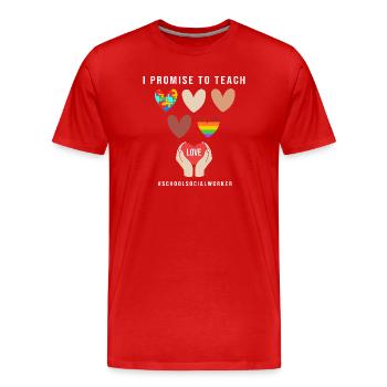 Travailleur social Pédagogue social Travailleur social - T-shirt bio Premium Homme - rouge - Devant - Damien (186cm)