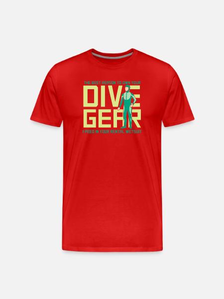 Diving Diver Snorkeling Recreational Diver - Men's Premium Organic T-Shirt - red