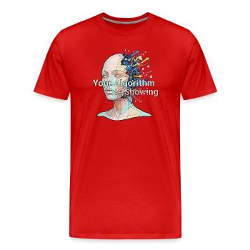 Votre algorithme montre - T-shirt bio Premium Homme - rouge - Devant - Damien (186cm)