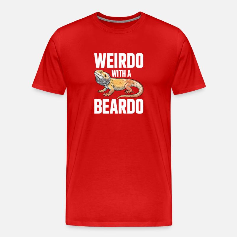 Seltsamer Bartdrachen-Tee - Männer Premium Bio T-Shirt - Rot