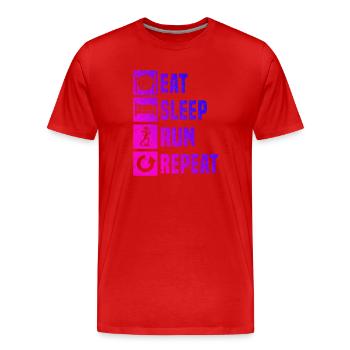 Motif classique de course - T-shirt bio Premium Homme - rouge - Devant - Damien (186cm)