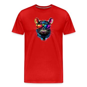 Rats Souris mignonnes Souris Souris naines Souris - T-shirt bio Premium Homme - rouge - Devant - Damien (186cm)