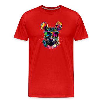 Rats Souris mignonnes Souris Souris naines Souris - T-shirt bio Premium Homme - rouge - Devant - Damien (186cm)