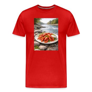 Crayfish on the Donets - Men's Premium Organic T-Shirt - red - Front - Damien (186cm)