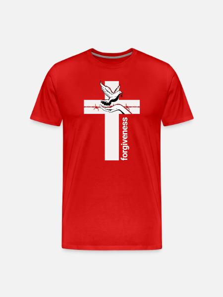 Forgiveness Dove Cross Embrace - Men's Premium Organic T-Shirt - red