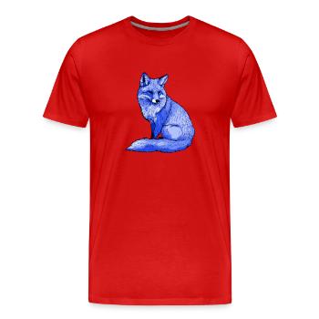Renard Arctique - T-shirt bio Premium Homme - rouge - Devant - Damien (186cm)