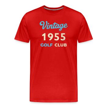 Vintage 1955 Golf Club Retro Geburtsjahr Geschenk - Männer Premium Bio T-Shirt - Rot - Vorne - Damien (186cm)