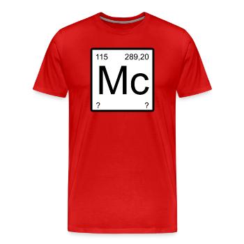 Moscovium Minimal Element Block - Männer Premium Bio T-Shirt - Rot - Vorne - Damien (186cm)