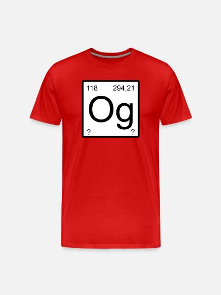 Oganesson og Element Graphic Periodic Table - Men's Premium Organic T-Shirt - red