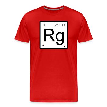 Roentgenium Minimal Design - Männer Premium Bio T-Shirt - Rot - Vorne - Damien (186cm)