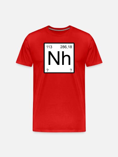 Nihonium Symbol Quadrant - Männer Premium Bio T-Shirt - Rot