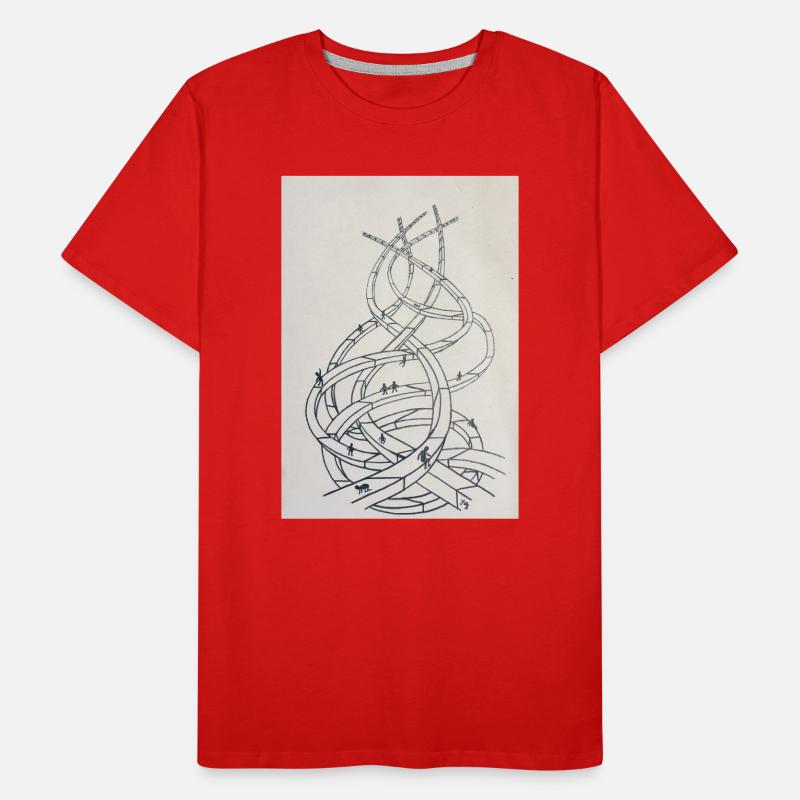 Loop labyrinth of paths Men's Premium Organic T-Shirt