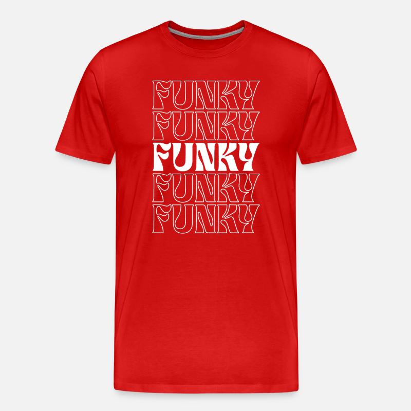 Funky wiederholendes Textmuster - Männer Premium Bio T-Shirt - Rot