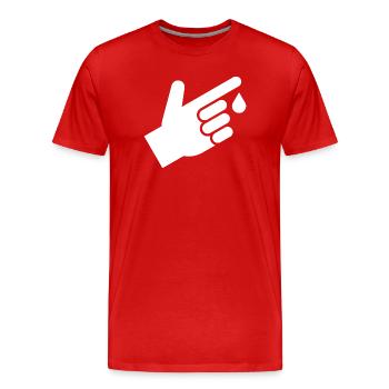 Blood test, blood drops - Men's Premium Organic T-Shirt - red - Front - Damien (186cm)