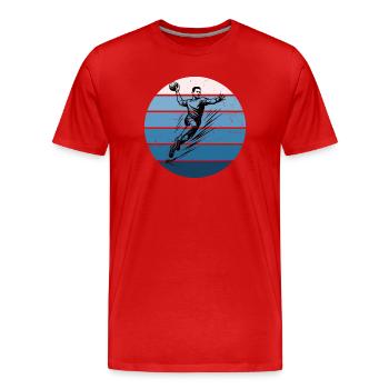 Handball Love to Wear pour les hommes - T-shirt bio Premium Homme - rouge - Devant - Damien (186cm)