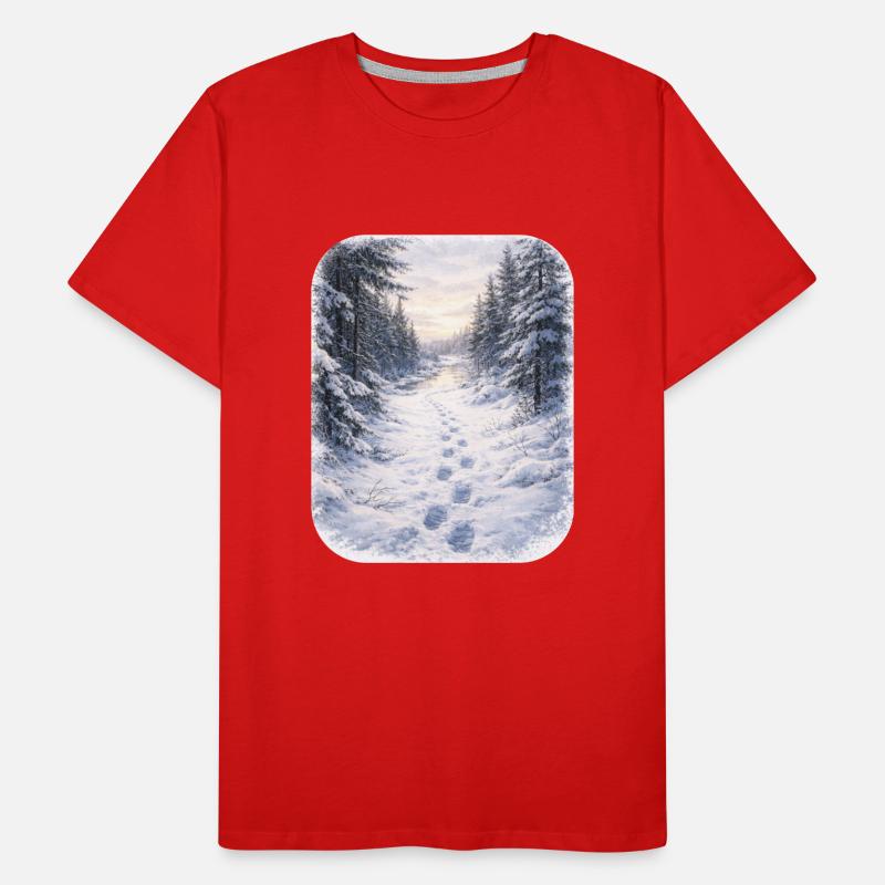 Winterwaldpfad Morgenschein Männer Premium Bio T-Shirt
