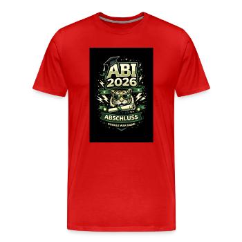 ABI 2026 – Google war dabei - Männer Premium Bio T-Shirt - Rot - Vorne - Damien (186cm)