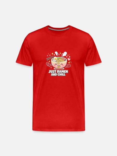 Ramen and Chill - Men's Premium Organic T-Shirt - red