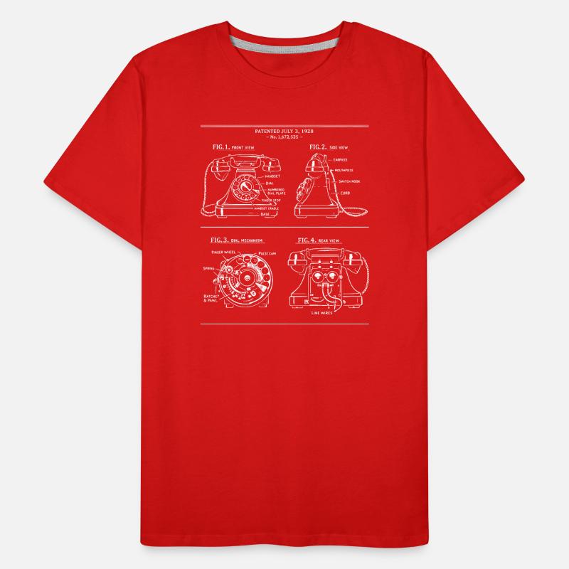 Plan de modèle rétro pour téléphone à cadran T-shirt bio Premium Homme