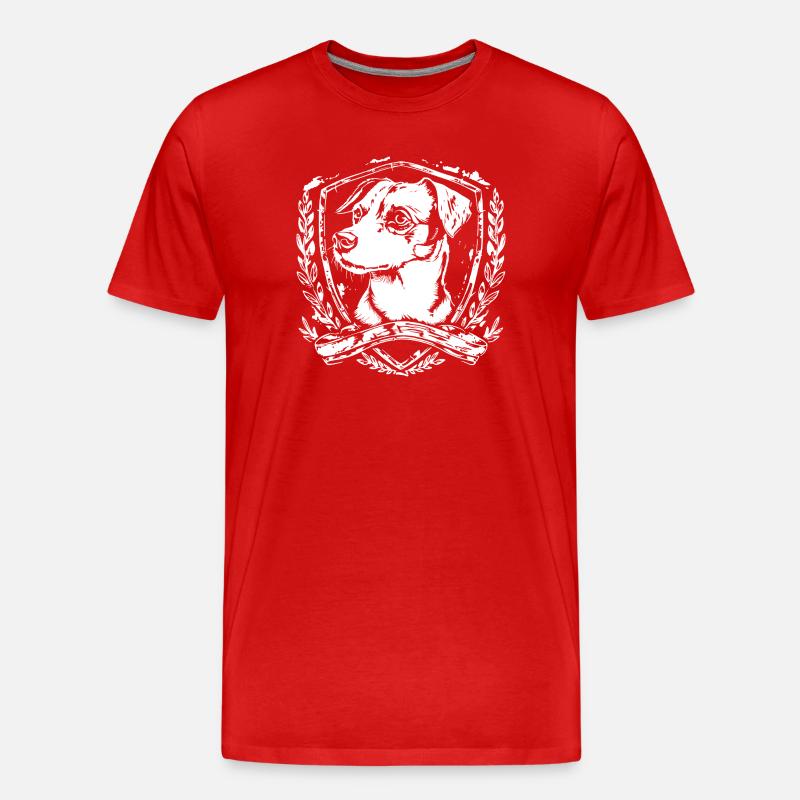 Wächterhund im Wappen - Männer Premium Bio T-Shirt - Rot