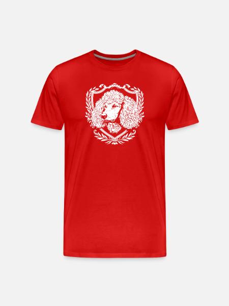Poodle heraldic art - Men's Premium Organic T-Shirt - red
