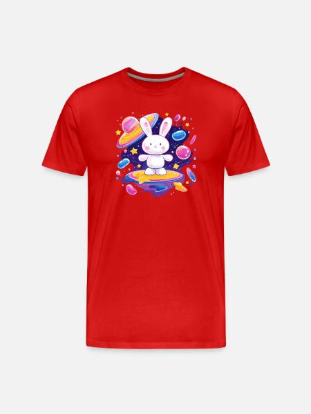 Weltraum Bunny Sternenreich Impuls - Men's Premium Organic T-Shirt - red