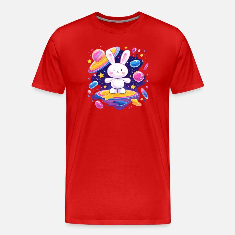 Weltraum Bunny Sternenreich Impuls - Männer Premium Bio T-Shirt - Rot