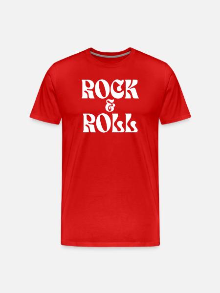 Rock & Roll Retro Typography - Men's Premium Organic T-Shirt - red