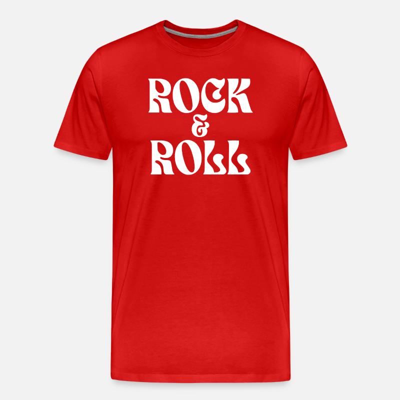 Rock & Roll Retro-Typografie - Männer Premium Bio T-Shirt - Rot