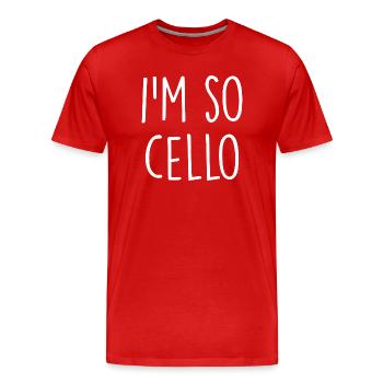 Violoncelle - T-shirt bio Premium Homme - rouge - Devant - Damien (186cm)