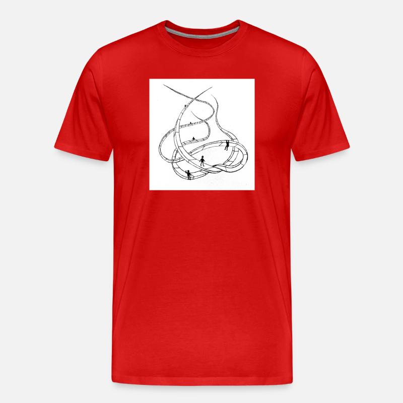 Multi-layered looping paths - Men's Premium Organic T-Shirt - red