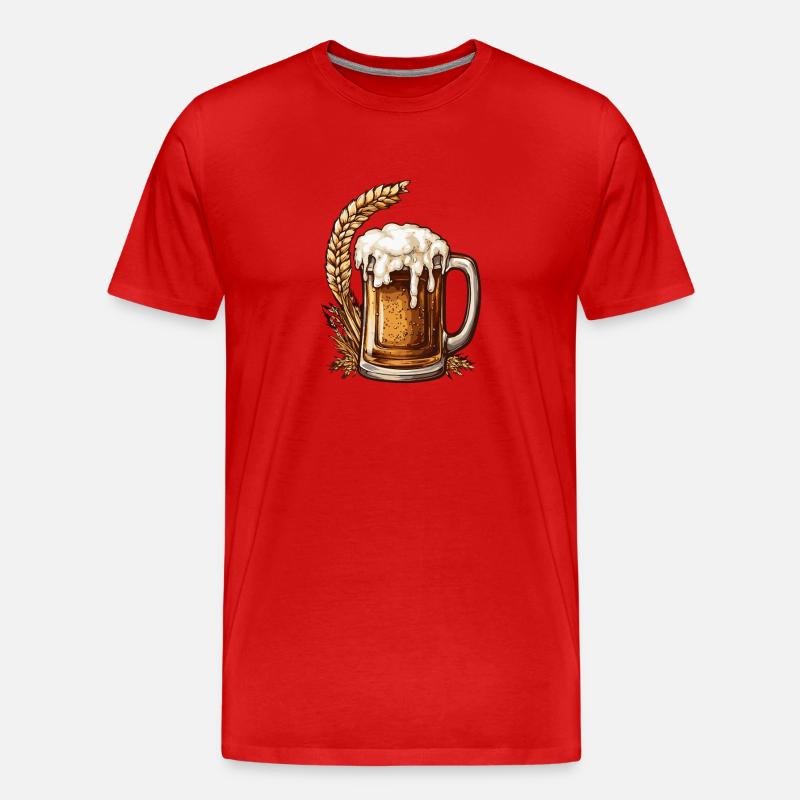 Bier Bierglas Weizenbier - Männer Premium Bio T-Shirt - Rot