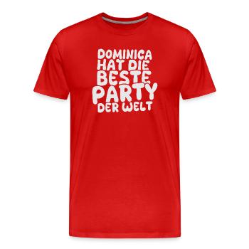 Dominica as a holiday destination - Men's Premium Organic T-Shirt - red - Front - Damien (186cm)