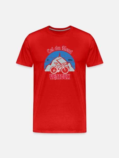 Col du Mont Ventoux Cyclisme - T-shirt bio Premium Homme - rouge