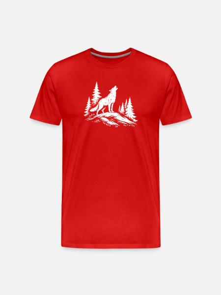 Power Wolf and Nature - Men's Premium Organic T-Shirt - red