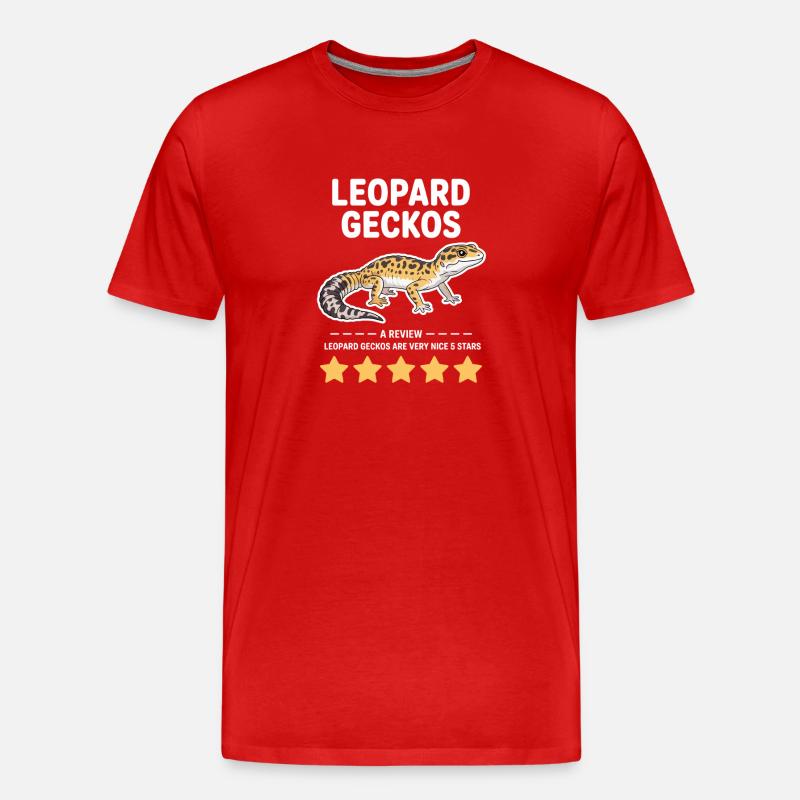 Leopardgecko-Stolz-Illustration - Männer Premium Bio T-Shirt - Rot