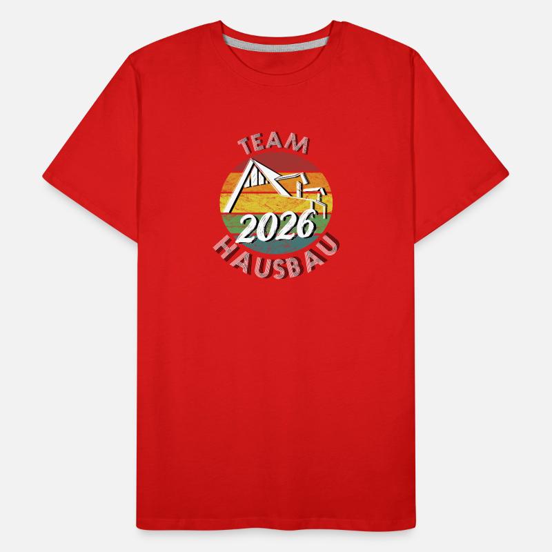 Team Haubau 2026 Bauherr Bauherrin retro vintage Männer Premium Bio T-Shirt