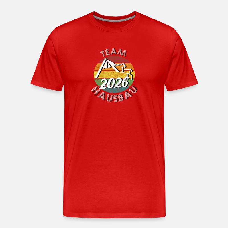 Team Haubau 2026 Builder Builder rétro vintage - T-shirt bio Premium Homme - rouge