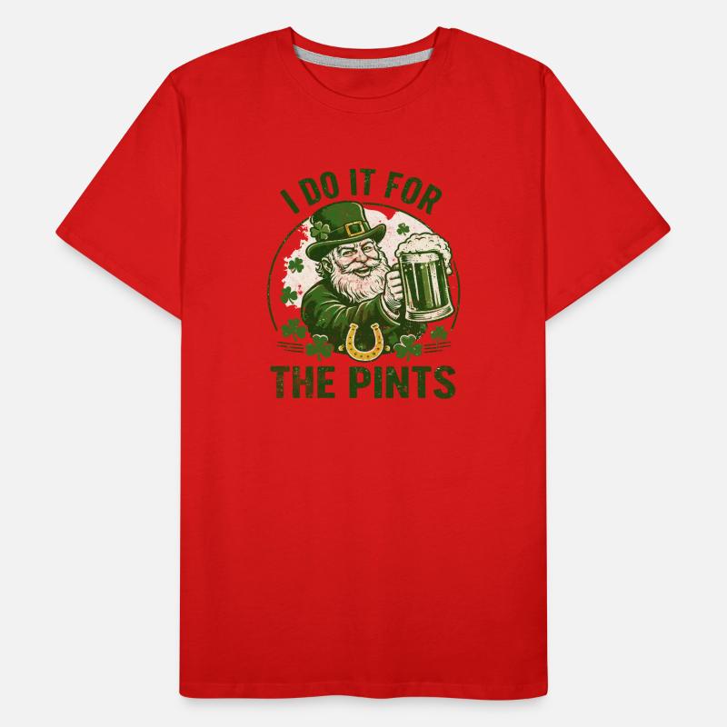 Leprechaun Pints Celebration Men's Premium Organic T-Shirt