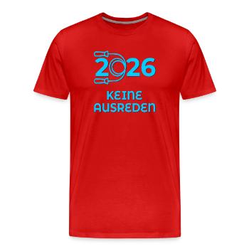 No excuses Sport 2026 - Men's Premium Organic T-Shirt - red - Front - Damien (186cm)