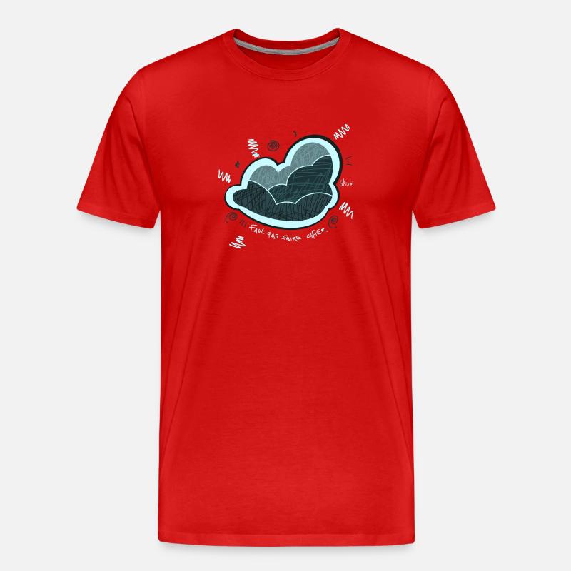 Cloud, Emotion, wütend - Männer Premium Bio T-Shirt - Rot