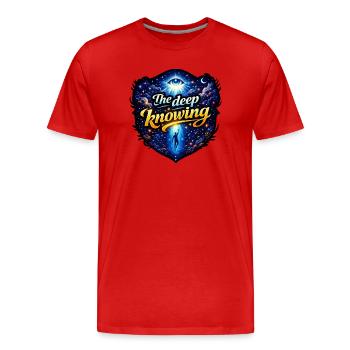 La connaissance profonde - T-shirt bio Premium Homme - rouge - Devant - Damien (186cm)