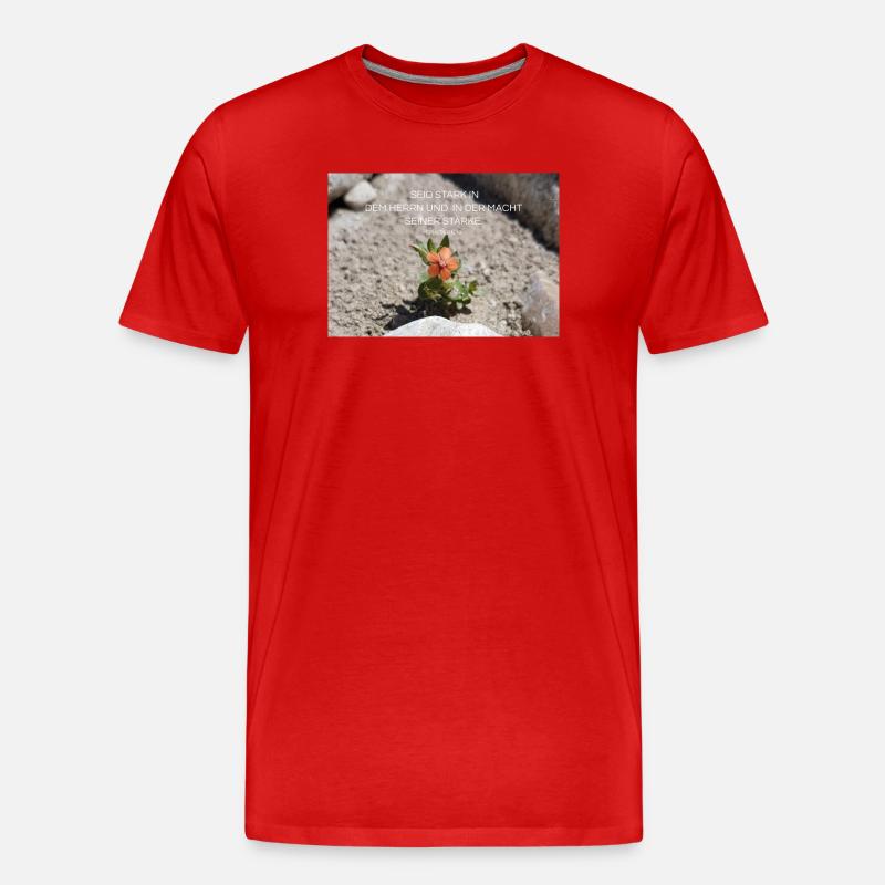 Kraft durch Glauben Blume der Stärke - Männer Premium Bio T-Shirt - Rot