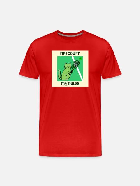 Cat Tennis Player - Men's Premium Organic T-Shirt - red