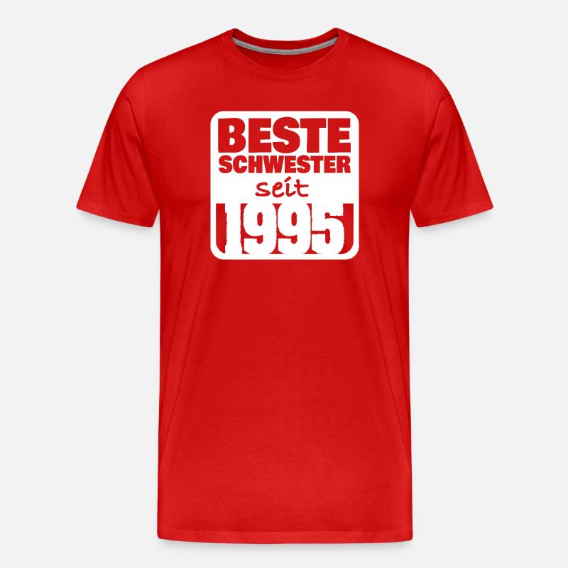 Geschwister 1995 - Männer Premium Bio T-Shirt - Rot